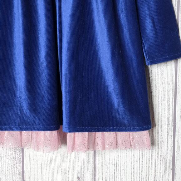Matilda Jane Heart to Heart Clara Blue Velvet Dress Size 6 NWT - Picture 3 of 7